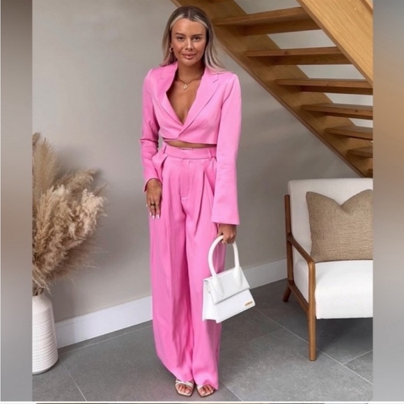 Zara pink satin effect cropped blazer - Picture 12 of 15